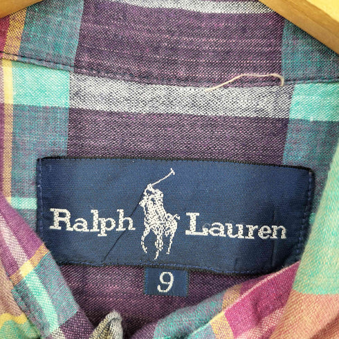 ラルフローレン RALPH LAUREN ポニー刺繍 チェックBDシャツ レディース JPN:9号