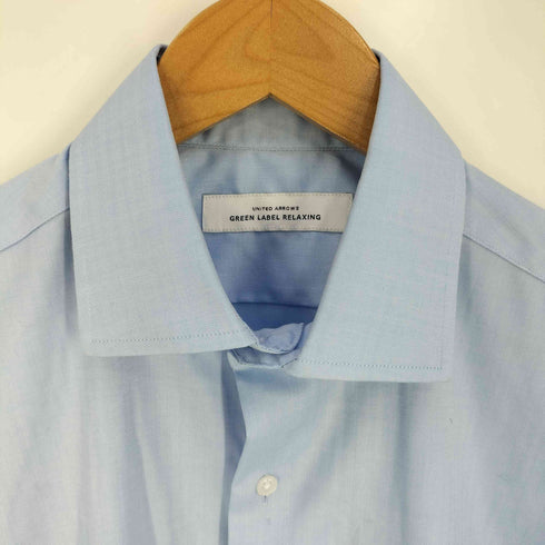 ユナイテッドアローズグリーンレーベルリラクシング UNITED ARROWS green label relaxing コットン ヘリンボーン ショートワイドカラー ドレスシャツ メンズ 40