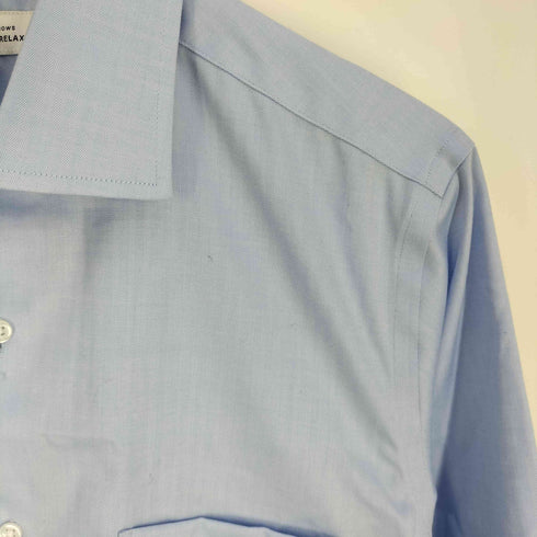 ユナイテッドアローズグリーンレーベルリラクシング UNITED ARROWS green label relaxing コットン ヘリンボーン ショートワイドカラー ドレスシャツ メンズ 40