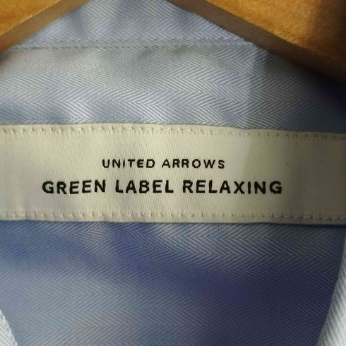 ユナイテッドアローズグリーンレーベルリラクシング UNITED ARROWS green label relaxing コットン ヘリンボーン ショートワイドカラー ドレスシャツ メンズ 40