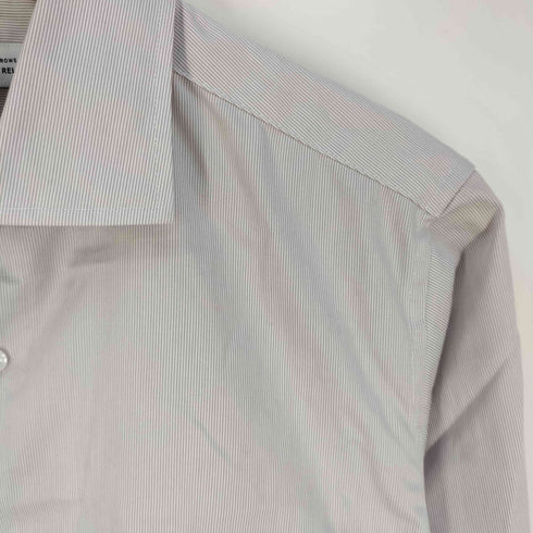 ユナイテッドアローズグリーンレーベルリラクシング UNITED ARROWS green label relaxing コットン ナローストライプ スリム ショートワイドカラー ドレスシャツ メンズ 40