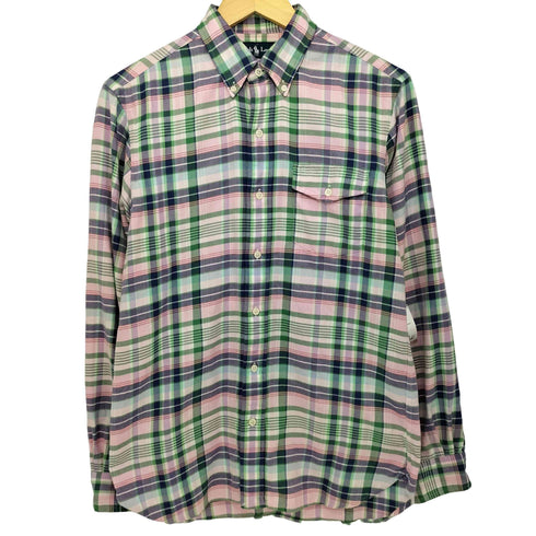 ラルフローレン RALPH LAUREN マドラスチェック L/S フラップポケット BDシャツ メンズ import:S