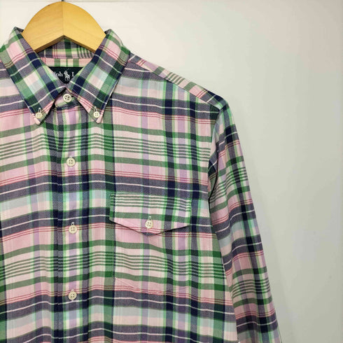 ラルフローレン RALPH LAUREN マドラスチェック L/S フラップポケット BDシャツ メンズ import:S