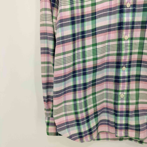 ラルフローレン RALPH LAUREN マドラスチェック L/S フラップポケット BDシャツ メンズ import:S