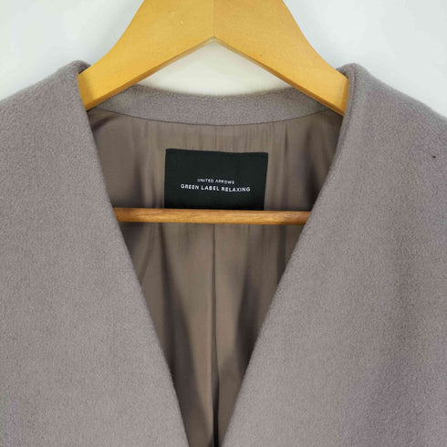 ユナイテッドアローズグリーンレーベルリラクシング UNITED ARROWS green label relaxing CS W/N ノーラペル コート レディース 38