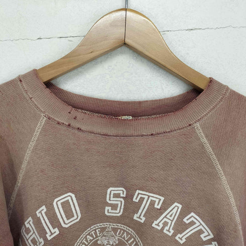 チャンピオン Champion 50S 大文字ランタグ OHIO STATE UNVERSITY ラバ―3段プリント ラグランスウェット 長リブ メンズ JPN:M