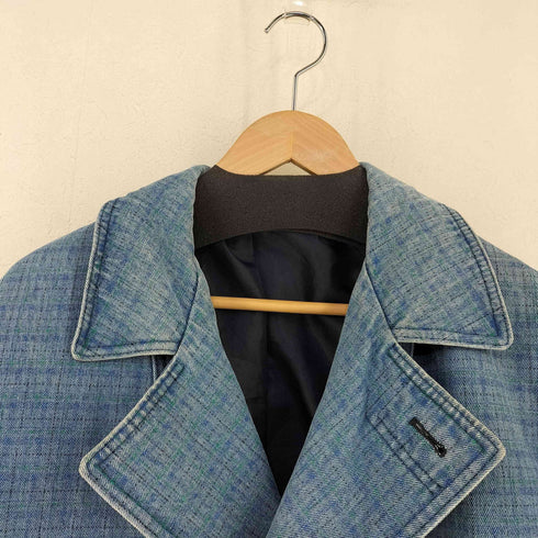 Dressino Kodell グリーンラインチェック デニムカバーオールジャケット PRYM ZIPPER メンズ
