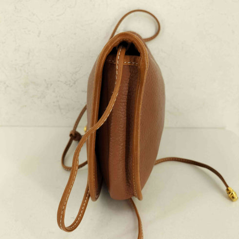 LIADRO MADE IN SPAIN ロゴプレート シボ革ショルダーバッグ レディース