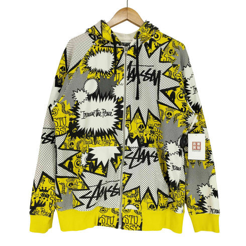 ステューシー Stussy 00S pop総柄ジップアップパーカー メンズ JPN:M