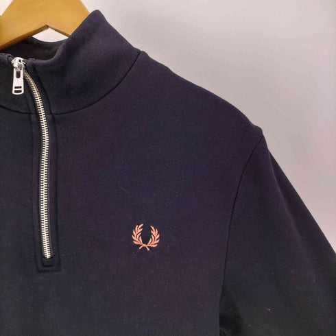 フレッドペリー FRED PERRY Half Zip Sweatshirt ロゴ 刺繍 ハーフジップ スウェット メンズ import:M
