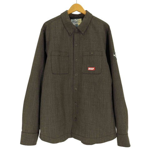 VESP ウール ポリ 裏地メッシュ ヘリンボーン シャツ ジャケット メンズ JPN:XL