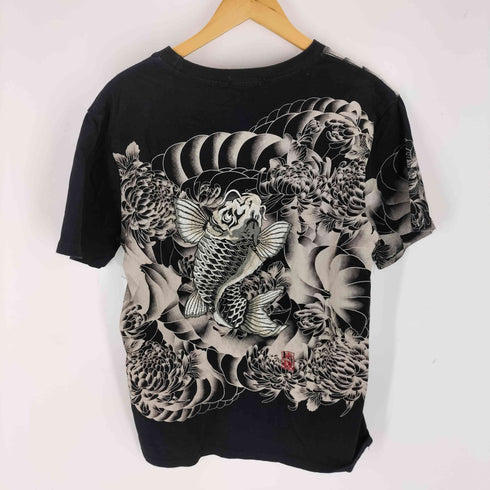 赤猿 和柄 鯉刺繍 Tシャツ メンズ 2XL