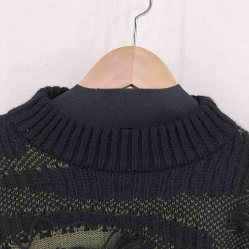 ディーゼル DIESEL MADE IN ITALY クロップド カモフラジャガード ウールアルパカニット レディース import:S