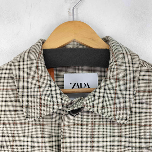ザラ ZARA TRAVELER チェックトレンチコート メンズ JPN:XL