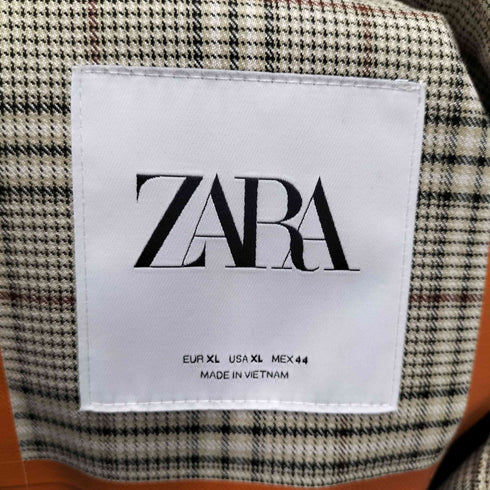 ザラ ZARA TRAVELER チェックトレンチコート メンズ JPN:XL