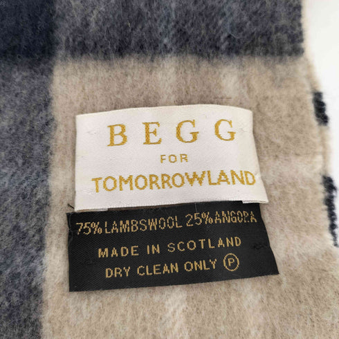 トゥモローランド TOMORROWLAND BEGG FOR TOMORROWLAND スコットランド製 アンゴラ混 チェック柄 マフラー メンズ