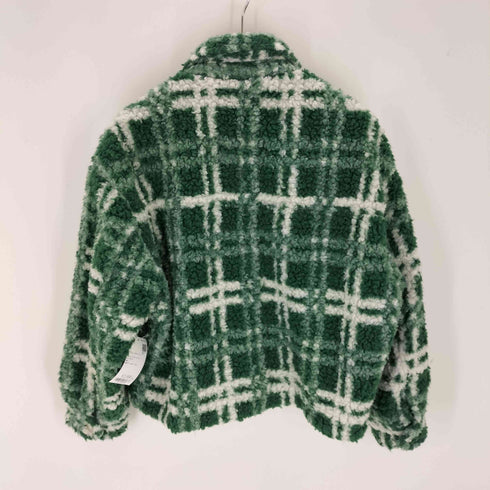 ザラ ZARA グリーンチェックボアジャケット レディース JPN:XS