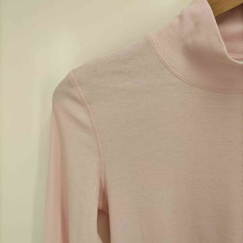 ガニー Ganni Soft Cotton Rib Long Sleeve T-Shirt ハイネックL/Sカットソー レディース S