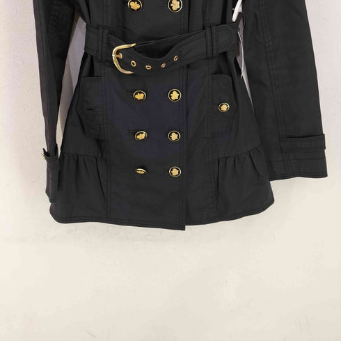 ジューシークチュール JUICY COUTURE 裏地ドット クラウンボタンダブルブレストミドルコート ウエストベルト付き レディース P