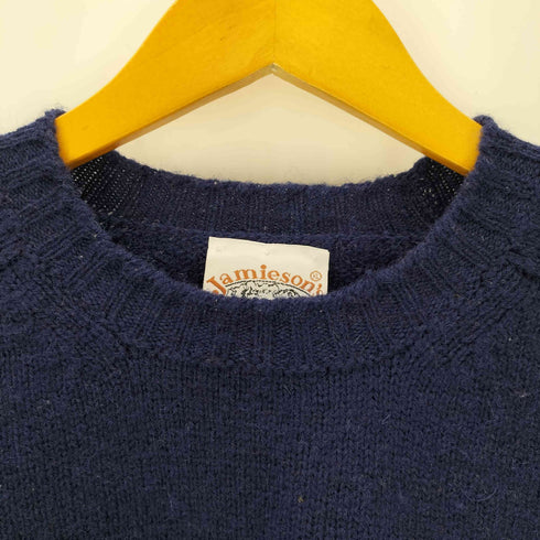 ジャミーソンズ jamiesons スコットランド製 レザーエルボーパッチ ウールニット メンズ JPN:XL