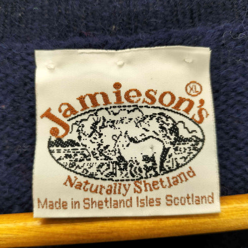 ジャミーソンズ jamiesons スコットランド製 レザーエルボーパッチ ウールニット メンズ JPN:XL