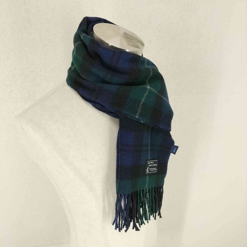 ブラックウォッチチェックウールカシミヤフリンジマフラー WOOL&CASHMERE メンズ