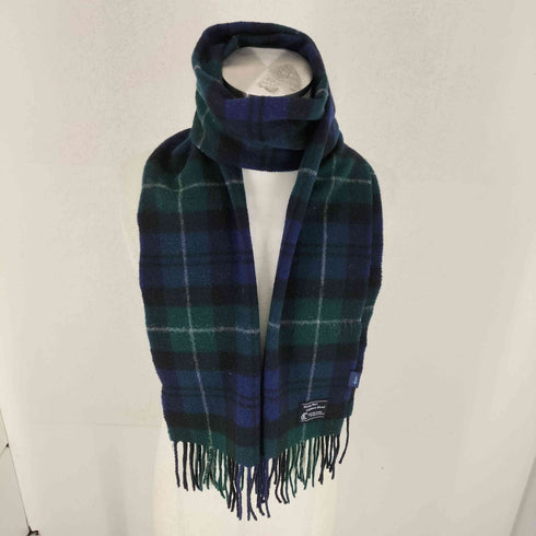 ブラックウォッチチェックウールカシミヤフリンジマフラー WOOL&CASHMERE メンズ