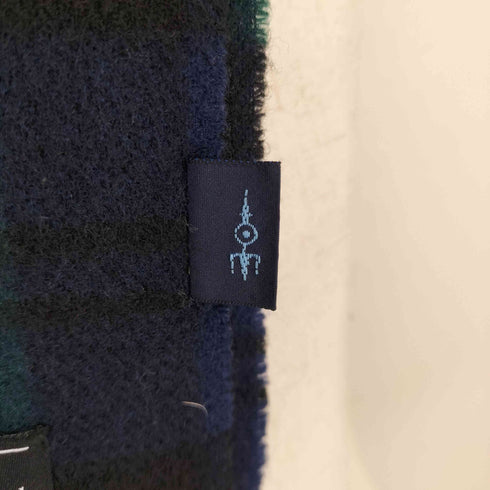 ブラックウォッチチェックウールカシミヤフリンジマフラー WOOL&CASHMERE メンズ