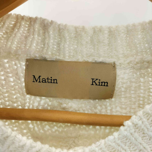 Matin Kim クロップド Vネック ニット 首元ジップ レディース FREE