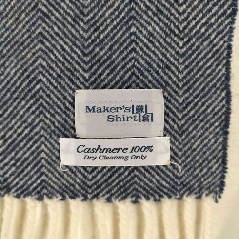 メーカーズシャツカマクラ Makers Shirt 鎌倉 PURE CASHMERE ヘリンボーンカシミヤマフラー メンズ