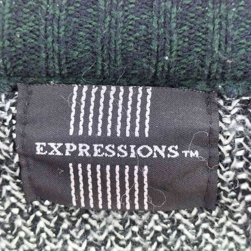 エクスプレッションズ EXPRESSIONS 総柄 アクリル カーディガン メンズ import:L