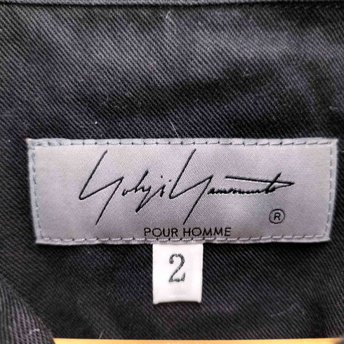 ヨウジヤマモトプールオム Yohji Yamamoto POUR HOMME BLACK PATCH TWILL SIDE HEM GUSSET BLOUSE メンズ 2