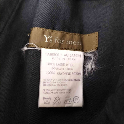 ワイズフォーメン Ys for men 100番台 90s 茶タグ ウールギャバジンハイウエストワイドパンツ メンズ