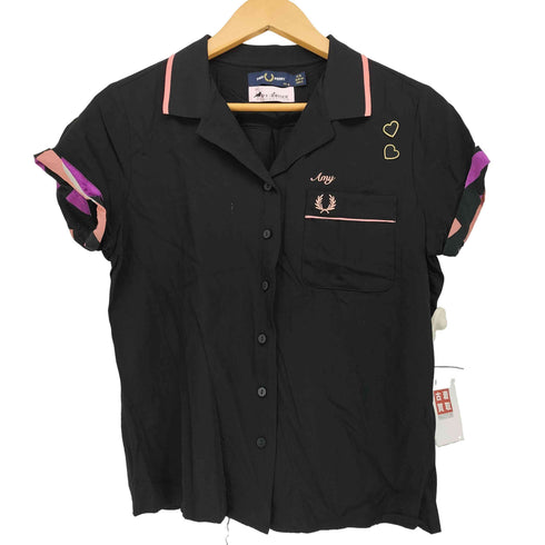 フレッドペリー FRED PERRY Amy Winehouse 月桂樹刺繍 開襟 半袖 シャツ レディース UK:16