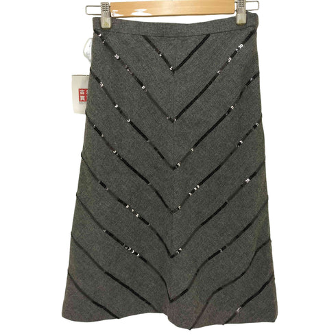 トリココムデギャルソン tricot COMME des GARCONS ウールスパンコールデザインスカート レディース M