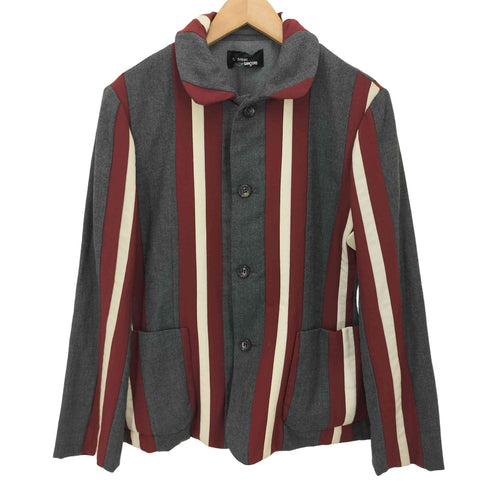 トリココムデギャルソン tricot COMME des GARCONS AD2000 丸襟 切り替え ウールジャケット レディース M