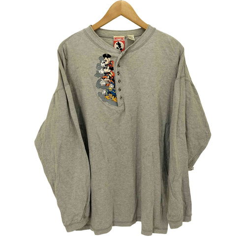 90S フロントキャラクター刺繍 ヘンリーネックTシャツ メンズ JPN:XL