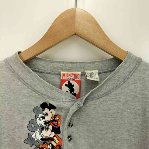90S フロントキャラクター刺繍 ヘンリーネックTシャツ メンズ JPN:XL