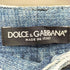 ドルチェアンドガッバーナ DOLCE&GABBANA イタリア製 ロゴプレート ダメージ加工 デニム ストレート パンツ レディース EUR:44-46