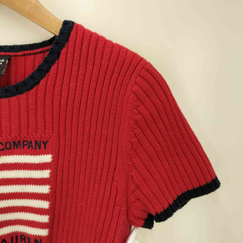 ポロジーンズカンパニーラルフローレン POLO JEANS COMPANY RALPH LAUREN 星条旗ショートスリーブコットンニット レディース JPN:L