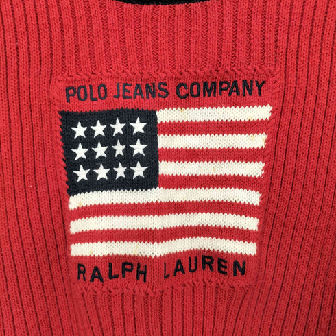ポロジーンズカンパニーラルフローレン POLO JEANS COMPANY RALPH LAUREN 星条旗ショートスリーブコットンニット レディース JPN:L