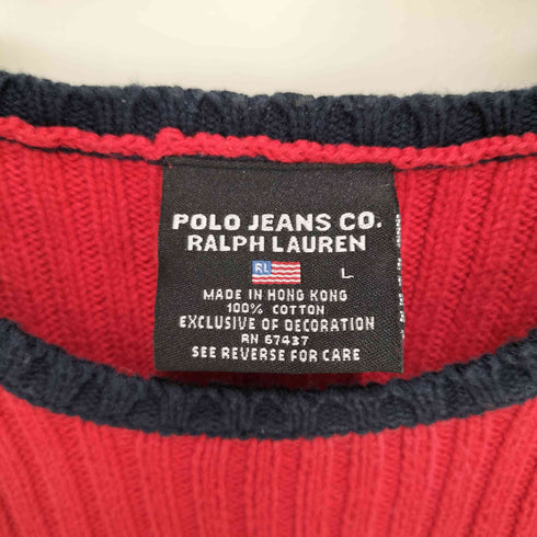 ポロジーンズカンパニーラルフローレン POLO JEANS COMPANY RALPH LAUREN 星条旗ショートスリーブコットンニット レディース JPN:L