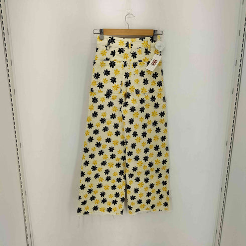 ザラ ZARA Floral Graphic Print Marine Straight Jeans レディース EUR:34