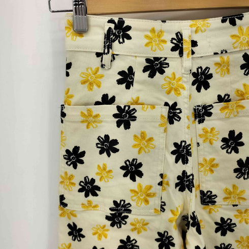 ザラ ZARA Floral Graphic Print Marine Straight Jeans レディース EUR:34