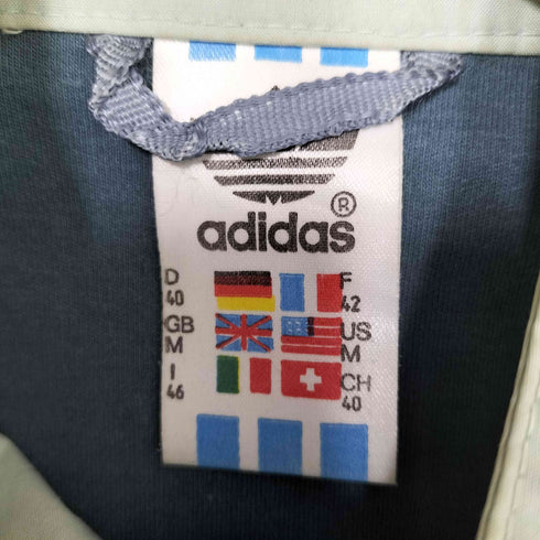 アディダス adidas 90S 万国旗タグ ロゴ刺繍 パイル 切替 ブルゾン ジャケット ユニセックス レディース import:M