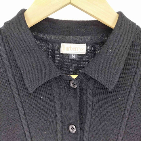 バーバリーズ BURBERRYS ケーブル編み ウール ニット シャツ カーディガン レディース import:M