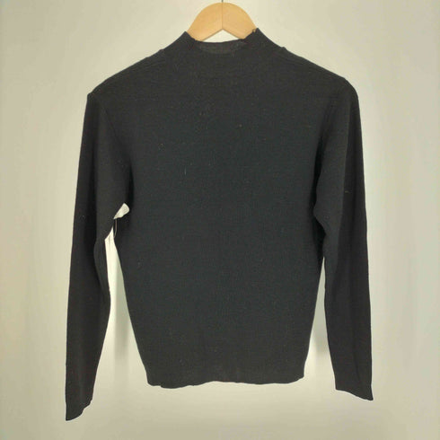 バーバリーズ BURBERRYS 80-90S 白金タグ カシミヤ 5% 混 モックネック ウール ニット セーター レディース import:M
