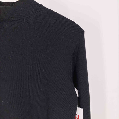 バーバリーズ BURBERRYS 80-90S 白金タグ カシミヤ 5% 混 モックネック ウール ニット セーター レディース import:M