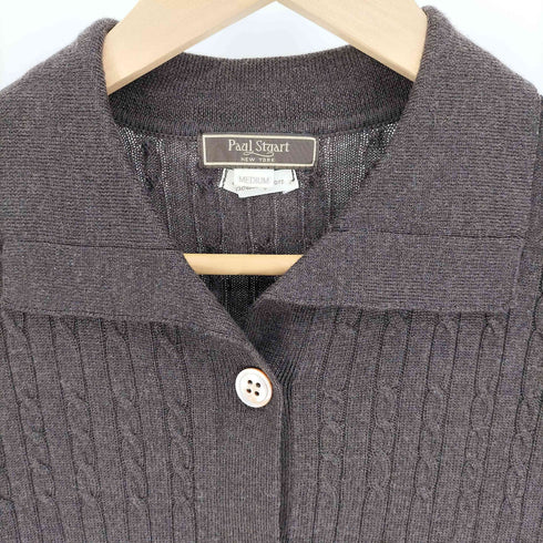 ポールスチュアート Paul Stuart Imported Yarn ウール ケーブル ニット ポロ レディース import:M