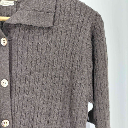 ポールスチュアート Paul Stuart Imported Yarn ウール ケーブル ニット ポロ レディース import:M